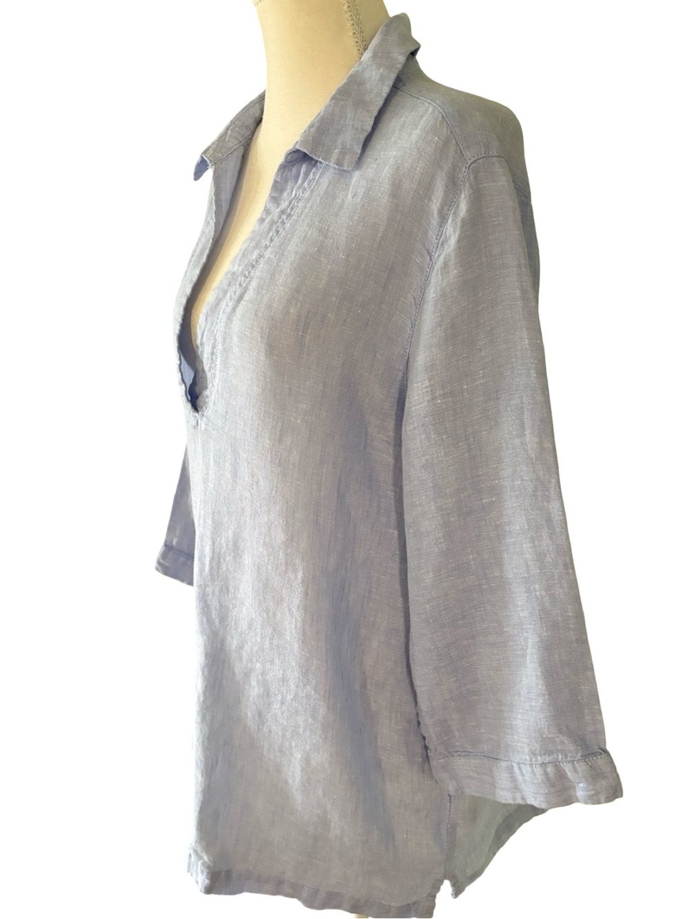 Tahari Linen Sky Blue Tunic Popover Size XL - Picture 6 of 10